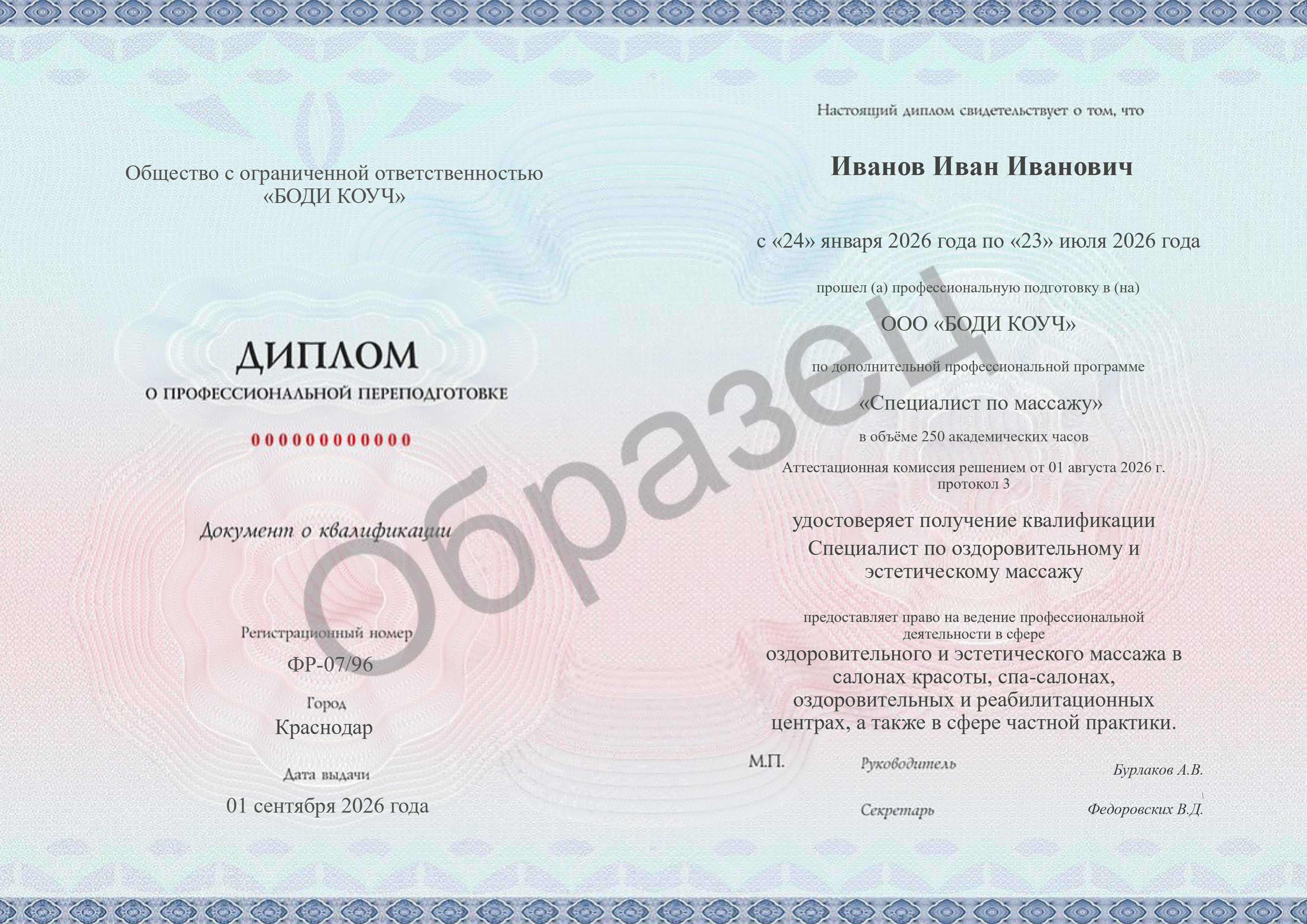 Диплом о профессиональной переподготовке — Титул